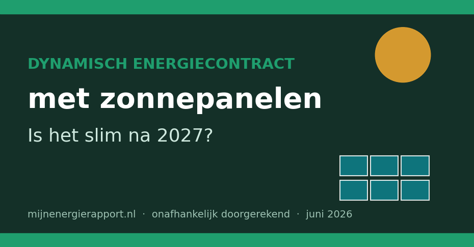 Dynamisch energiecontract met zonnepanelen na 2027 — titelafbeelding mijnenergierapport.nl
