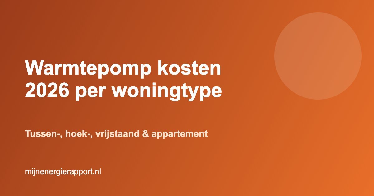 Warmtepomp kosten 2026 per woningtype tussenwoning hoekwoning vrijstaand appartement